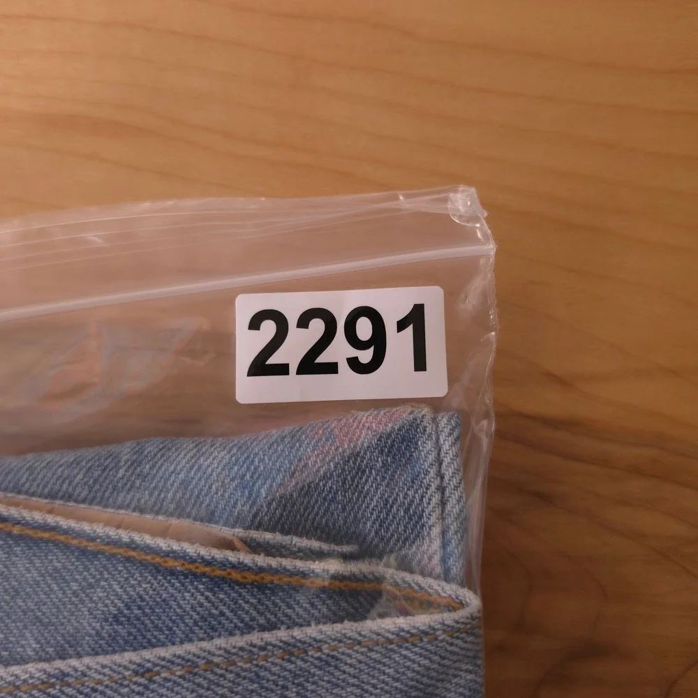 Levis 505 Regular Fit Jeans Light Wash Blue 34x30 Denim Distressed Raw Hem 90s